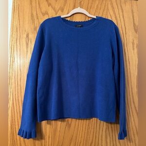 Halogen Blue Ruffle Sleeve Pullover Sweater - Size X1
